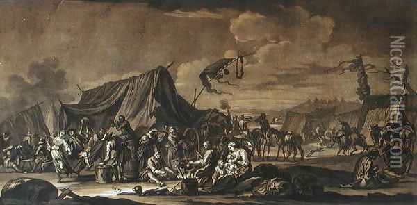 Army Encampment, 1694 Oil Painting - Rugendas, Georg Philipp I