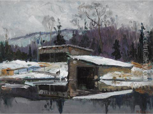 Landing At Cache River Oil Painting - Maurice Galbraith Cullen