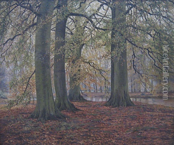 Herfst In Het Bos Oil Painting - Leon Delderenne