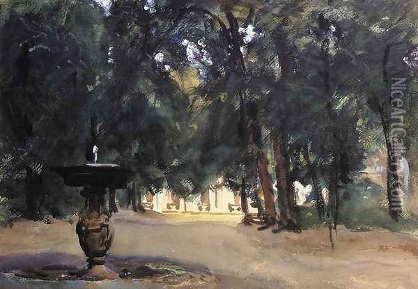 Villa Torlonia Fountain I Oil Painting - John Singer Sargent