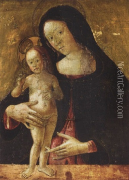 Madonna And Child Oil Painting -  Spagna (Giovanni lo Spagnolo)