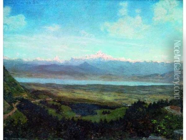 1868. Huile Sur Panneau. 21 Oil Painting - Francois Louis Francais