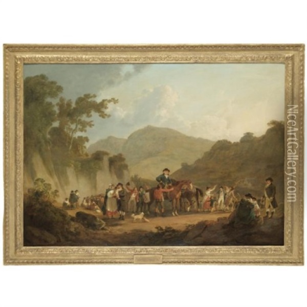 Miners Setting Out From Lord Cawdor's Lead Mine In Camarthenshire To Encounter The French Banditti At Fishguard Oil Painting - Julius Caesar Ibbetson