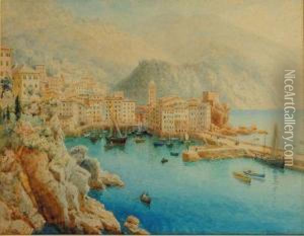 Il Porto Di Camogli Oil Painting - Henry B. Wimbush