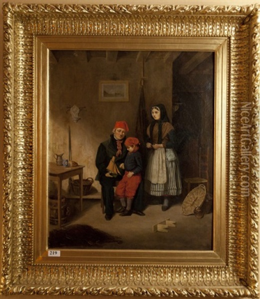 La Famille Du Pecheur Breton Oil Painting - Ernest Henri Griset