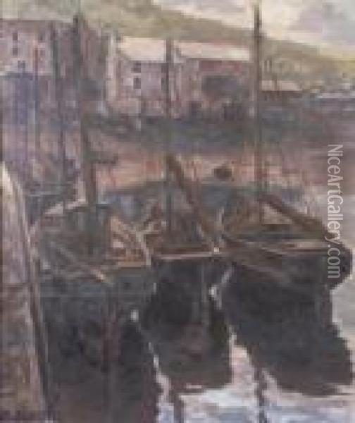 Boats In Harbour Oil Painting - Paul Nietsche
