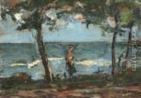 At The Seaside Oil Painting - Petrascu Gheorghe
