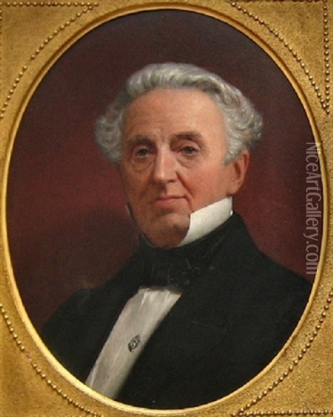 Portraet Af Kgl. Agent Chr. Jonatan Petersen Oil Painting - Vilhelm (Johan V.) Gertner