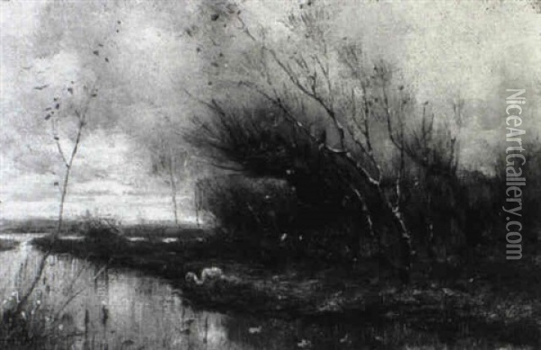 Winter On The Marsh Oil Painting - John Francis Murphy