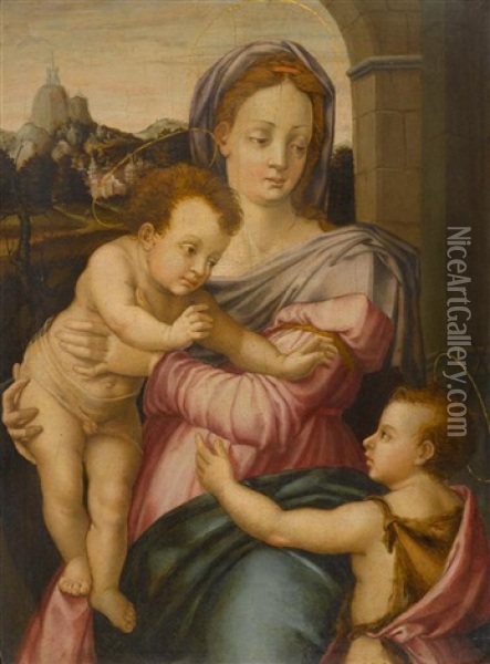 Madonna Mit Kind Oil Painting - Francesco del Brina