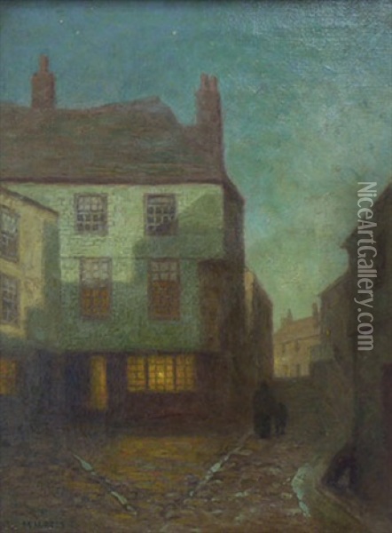 Untitled (evening, Village Street) Oil Painting - Mary Augusta Hiester Reid