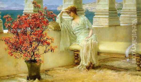 Her Eyes are with Her Thoughts and They are Far Away Oil Painting - Sir Lawrence Alma-Tadema