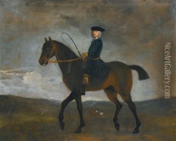 Portrait Of A Gentleman On Horseback Oil Painting - Peter Tillemans