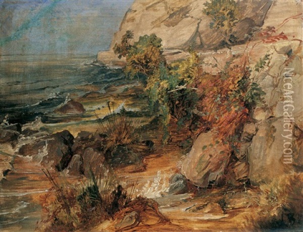 Felskuste Oil Painting - Wilhelm Busch