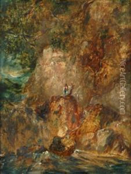 Mount Wellington Tasmania Oil Painting - John Skinner Prout