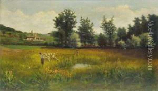 Paisaje De Olot Oil Painting - Marian Vayreda