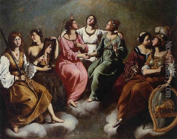 The Seven Virtues Oil Painting - Imperiale Grammatica