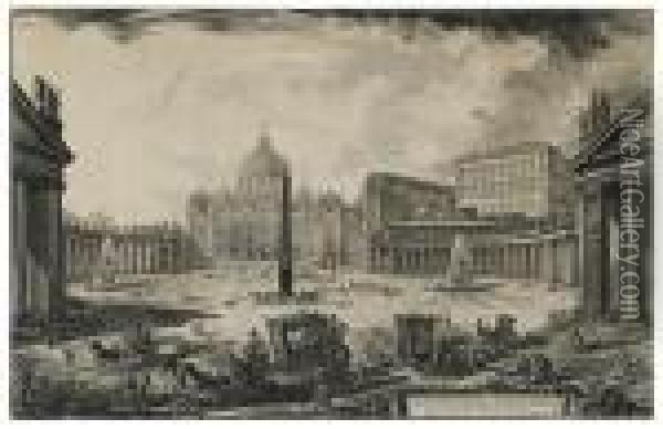 Two Etchings From The Vedute Di Roma Oil Painting - Giovanni Battista Piranesi