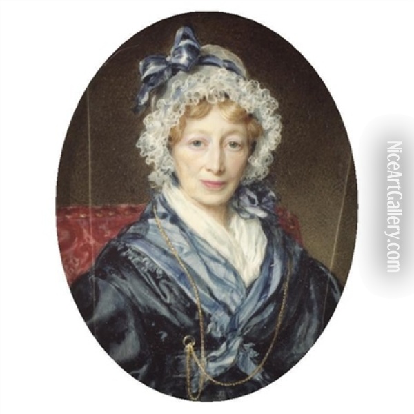 A Portrait Of Mrs Emilia Boucherett Oil Painting - Sir William Charles Ross