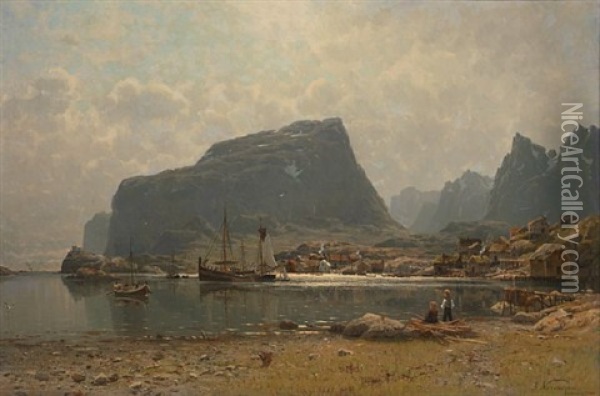Nord-norsk Kystlandskap Oil Painting - Adelsteen Normann