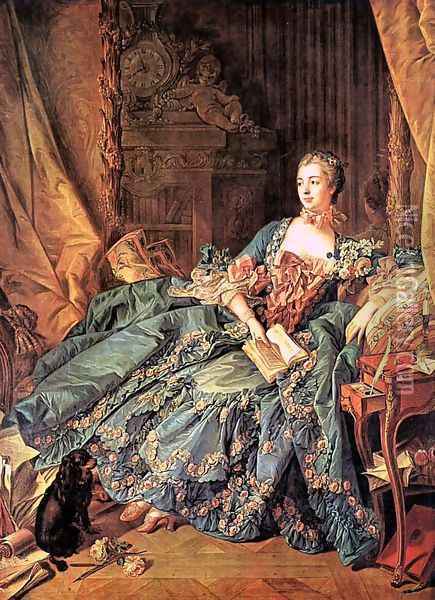 The Marquise de Pompadour Oil Painting - Francois Boucher