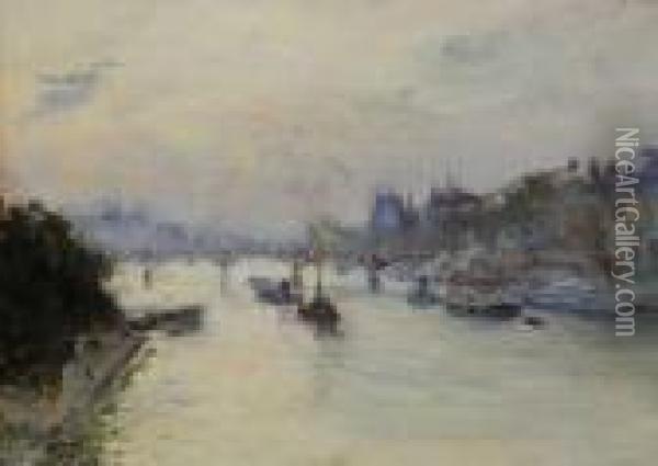 Le Pont Des Arts Oil Painting - Gustave Madelain