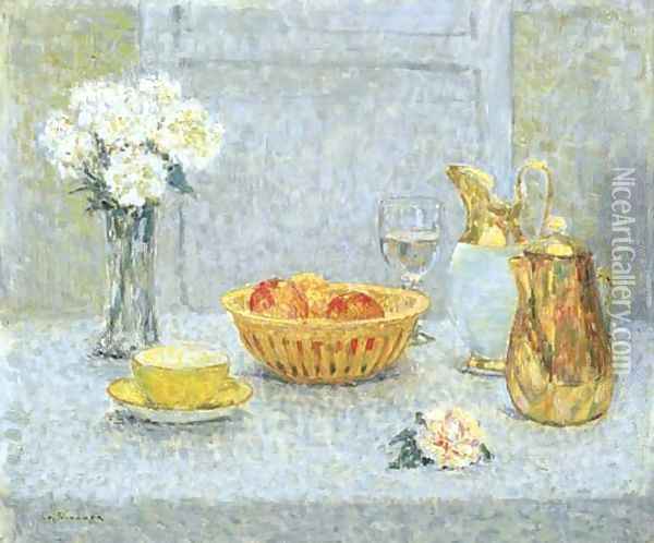 La table blanche Oil Painting - Henri Eugene Augustin Le Sidaner
