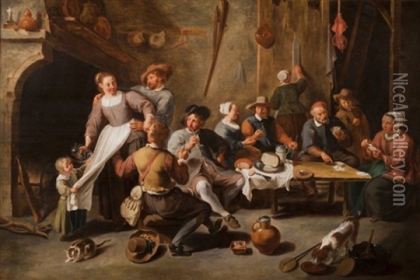 Paysans Dans La Campagne Normande Oil Painting - Willem van Herp the Elder
