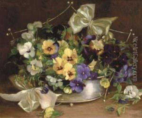 Violets Oil Painting - Clothildis Van Der Ouderaa