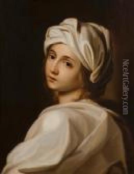 A Girl In A White Turban, Beatrice Cenci Oil Painting - Guido Reni
