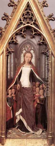 St Ursula Shrine- St Ursula anad the Holy Virgins 1489 Oil Painting - Hans Memling