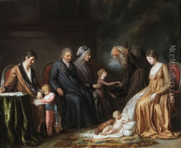 L'ecole De La Charite Oil Painting - Pierre Nicolas Legrand de Lerant