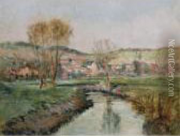 Paysage Au Ruisseau Oil Painting - Albert Lebourg