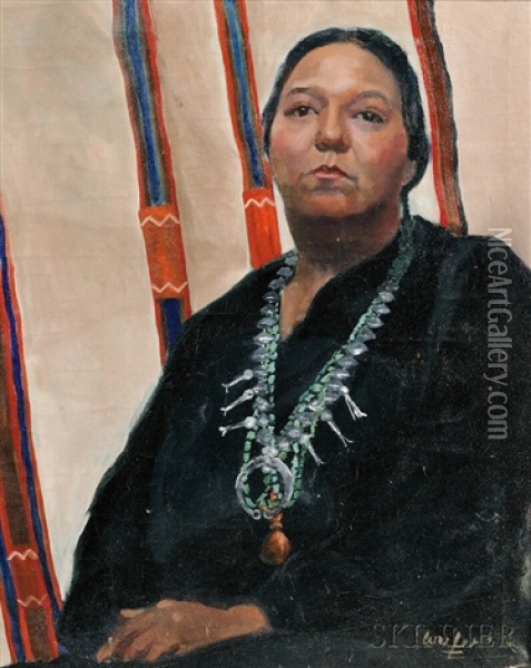 Navajo Woman Oil Painting - Walter Ufer
