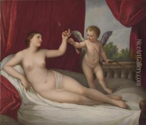 Venus Und Amor Oil Painting - Guido Reni