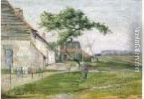Hoeve Met Molen (ca. 1898) Oil Painting - Gustave De Smet