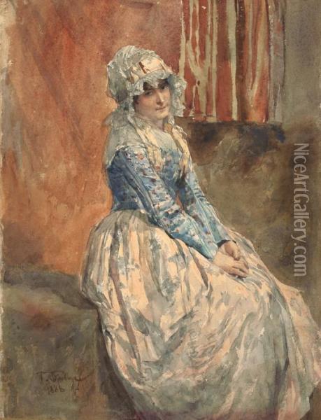 Sitzende Frau Oil Painting - Franz Skarbina