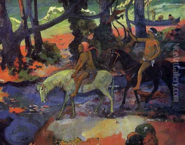 The Ford Aka Flight Oil Painting - Paul Gauguin