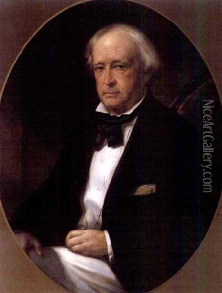 Portrait Of John Slidell Oil Painting - Benjamin Franklin Reinhart