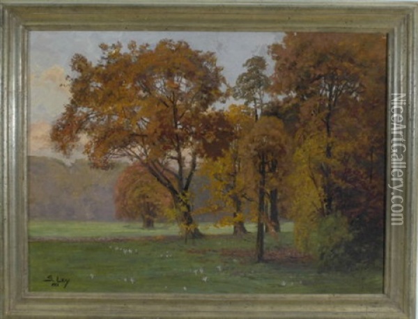 Herbstliche Laubbaume Im Schlosspark Oil Painting - Sophie Ley