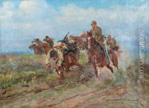 Epizod Z Wojny Oil Painting - Leonard Winterowski