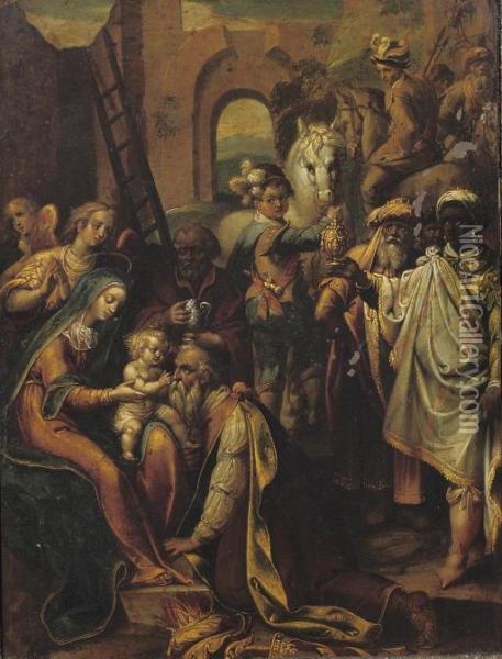 The Adoration Of The Magi Oil Painting - Federico Zuccaro