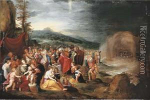 The Israelites After The Crossing Of The Red Sea Oil Painting - Hieronymous III Francken