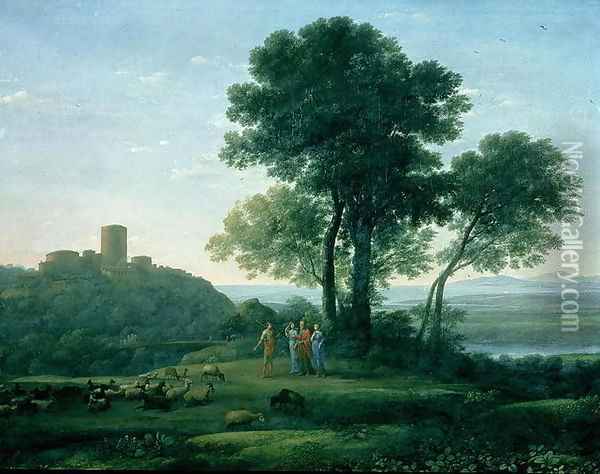 Jacob with Laban and his daughters Oil Painting - Claude Lorrain (Gellee)