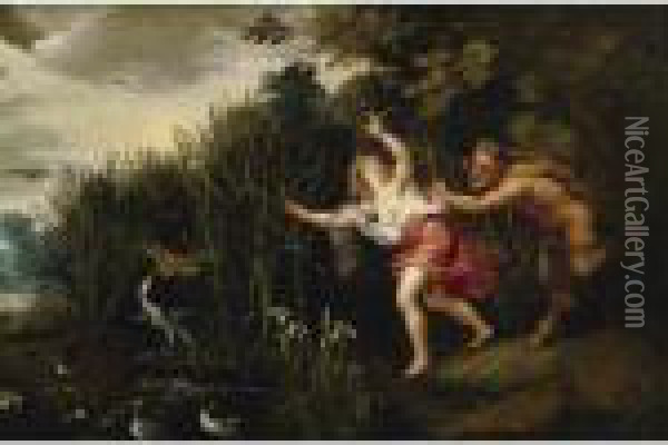 Landscape With Pan And Syrinx Oil Painting - Peter Paul Rubens