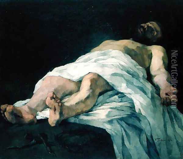 Christ taken down from the Cross, 1874 Oil Painting - Heinrich Wilhelm Truebner