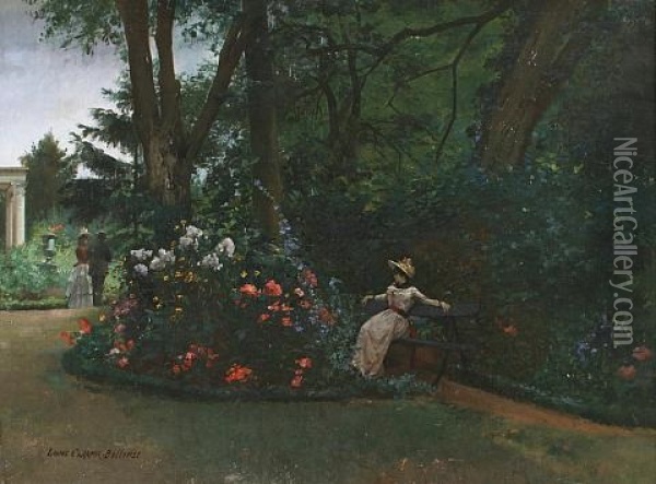 Rest In The Garden Oil Painting - Louis Robert Carrier-Belleuse
