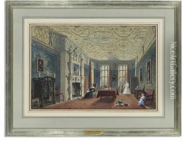 The Drawing Room At Aston Hall, Warwickshire Oil Painting - Joseph Nash