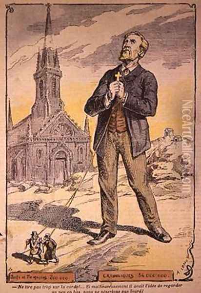 Caricature from the Catholic magazine Le Pelerin referring to the French Governments Policy of Laicisation in the early twentieth century Oil Painting - A Lemot