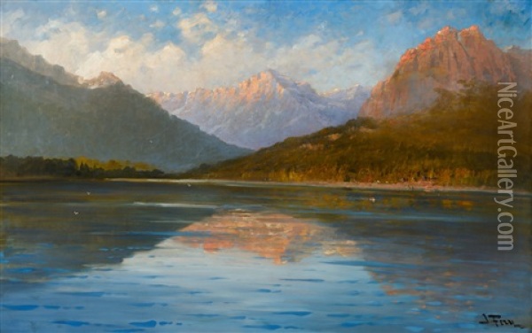 Lake Mcdonald Oil Painting - John Fery
